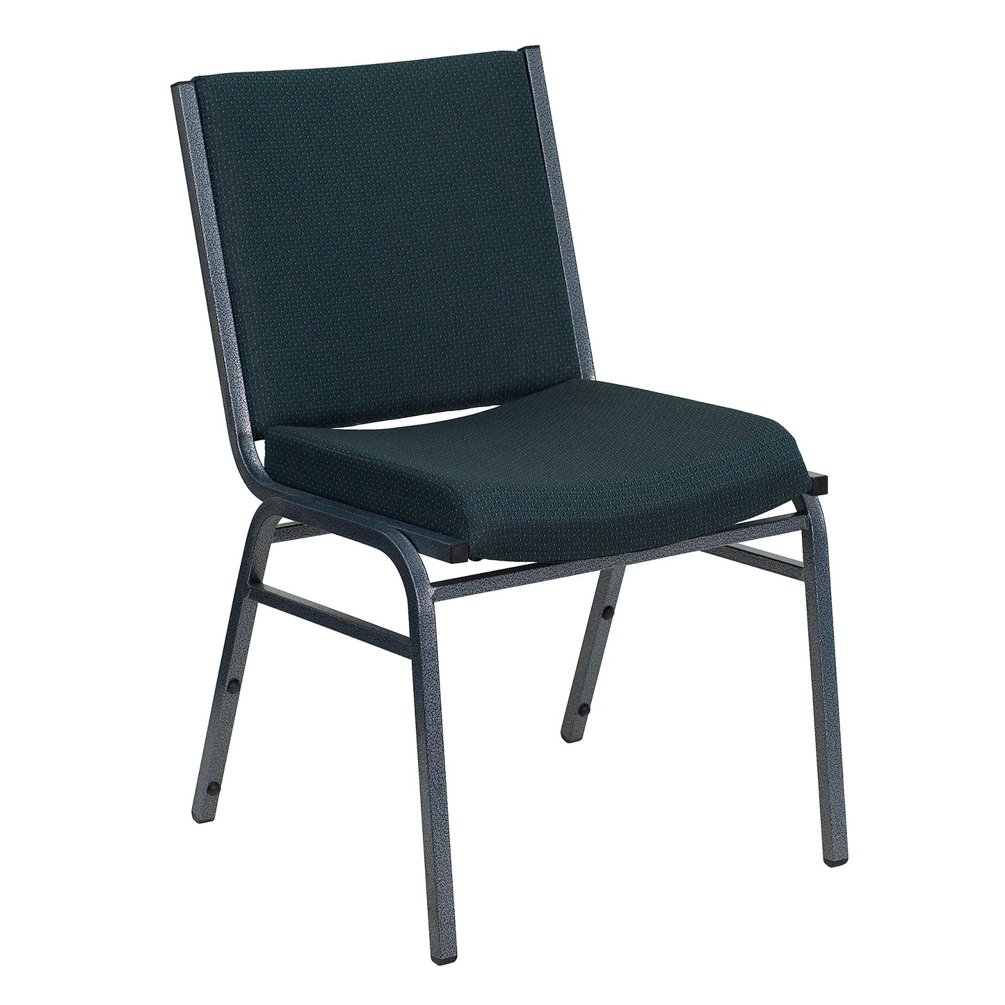 Flash Furniture HERCULES Series Heavy Duty Green Patterned Fabric Stack Chair with Ganging Bracket