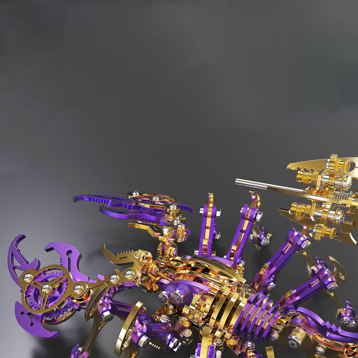 Metalkitor Scorpion 3D Metal Puzzles Kits for Adults Teens – 454 Pcs – Mechanical Assembly Models – 4 Hours to Build – Ideal for Gifts and Decorations (Gold Purple)
