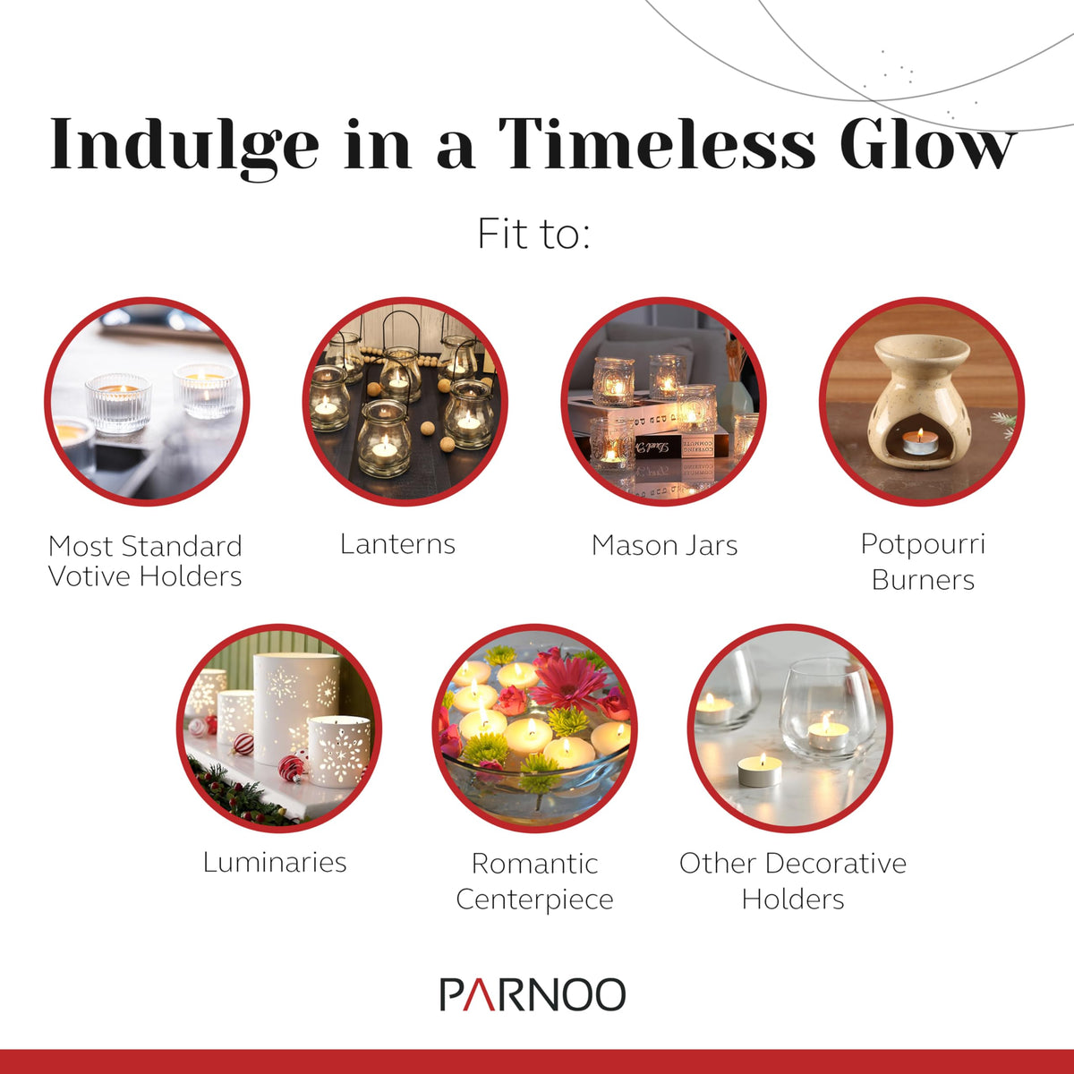 Tea Light Candles in Metal Cups - 6 Hours Clean, Long Burning White Unscented - 520 Candles - Bulk for Romantic Dinner, Wedding, Spa & Hotels by PARNOO