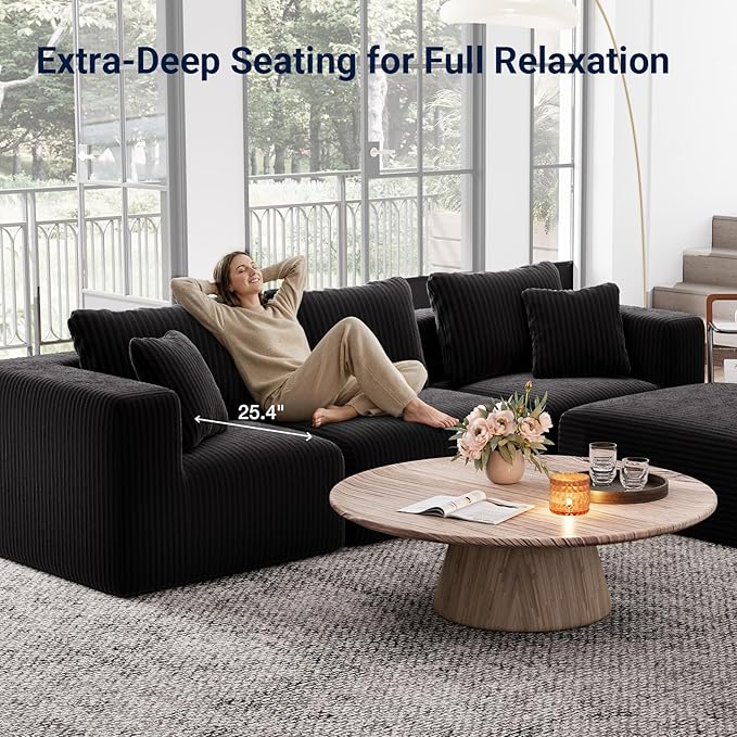 Avenco 35.4” Armless Modular Sofa Seat, Individually Wrapped Coil Support &