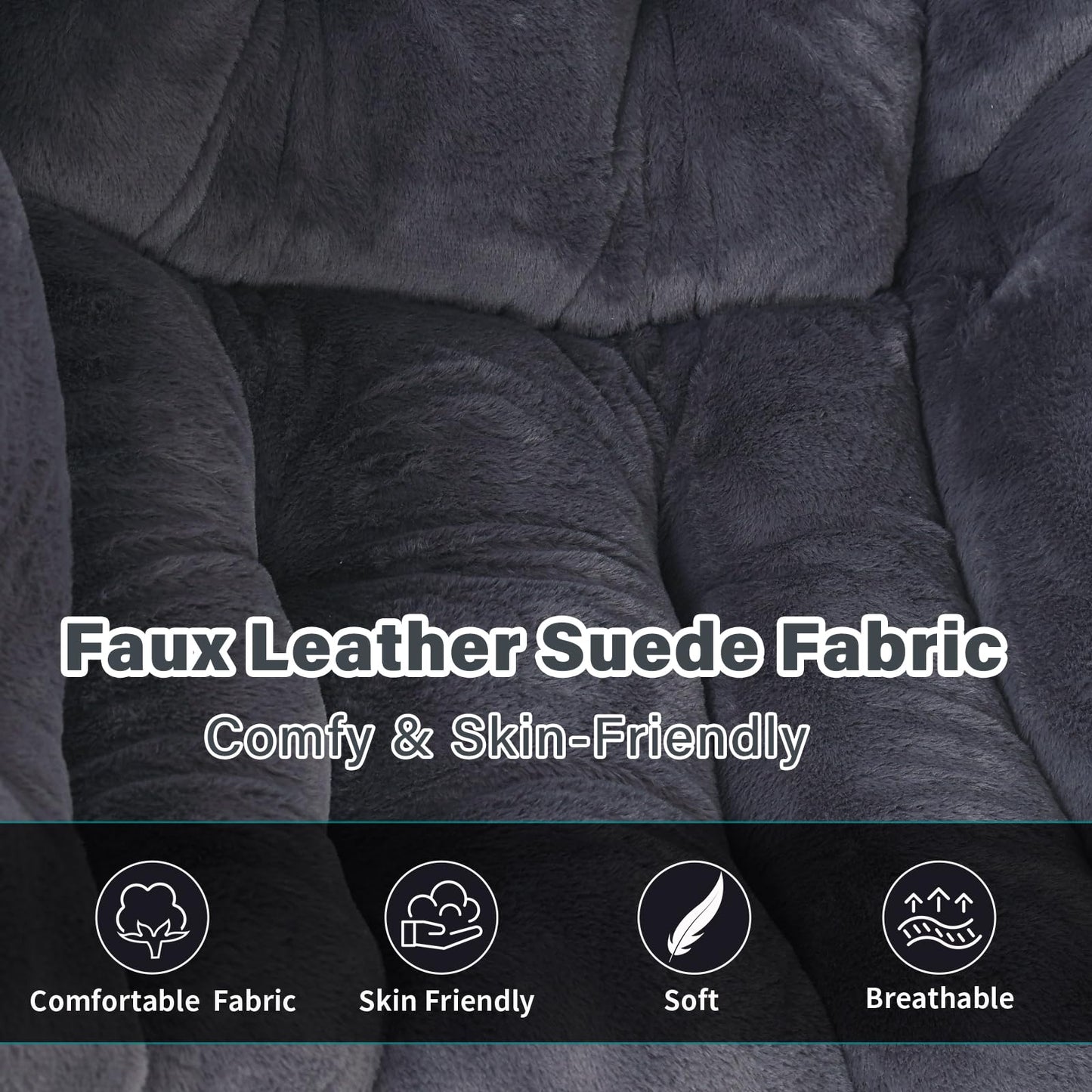 SESHINELL Lazy Chair with Ottoman, Modern Accent Chair Lounge Leisure Sofa Chair with Armrests, Reading Chair and Folding Footstool for Living Room, Bedroom, Office, Plush Navy