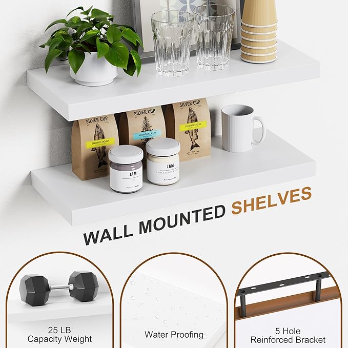 Bellsal Floating Shelves for Wall, Living Room, Bathroom Storage, Book Shelf