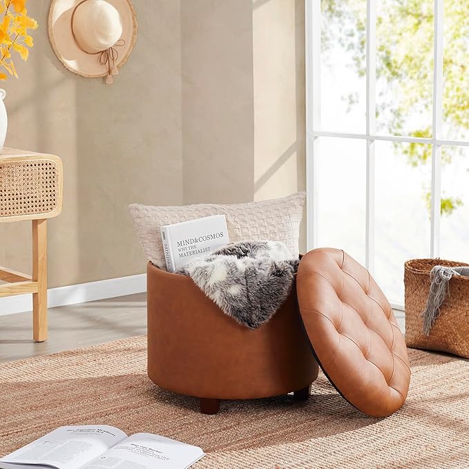 Ornavo Home Round Storage Ottoman