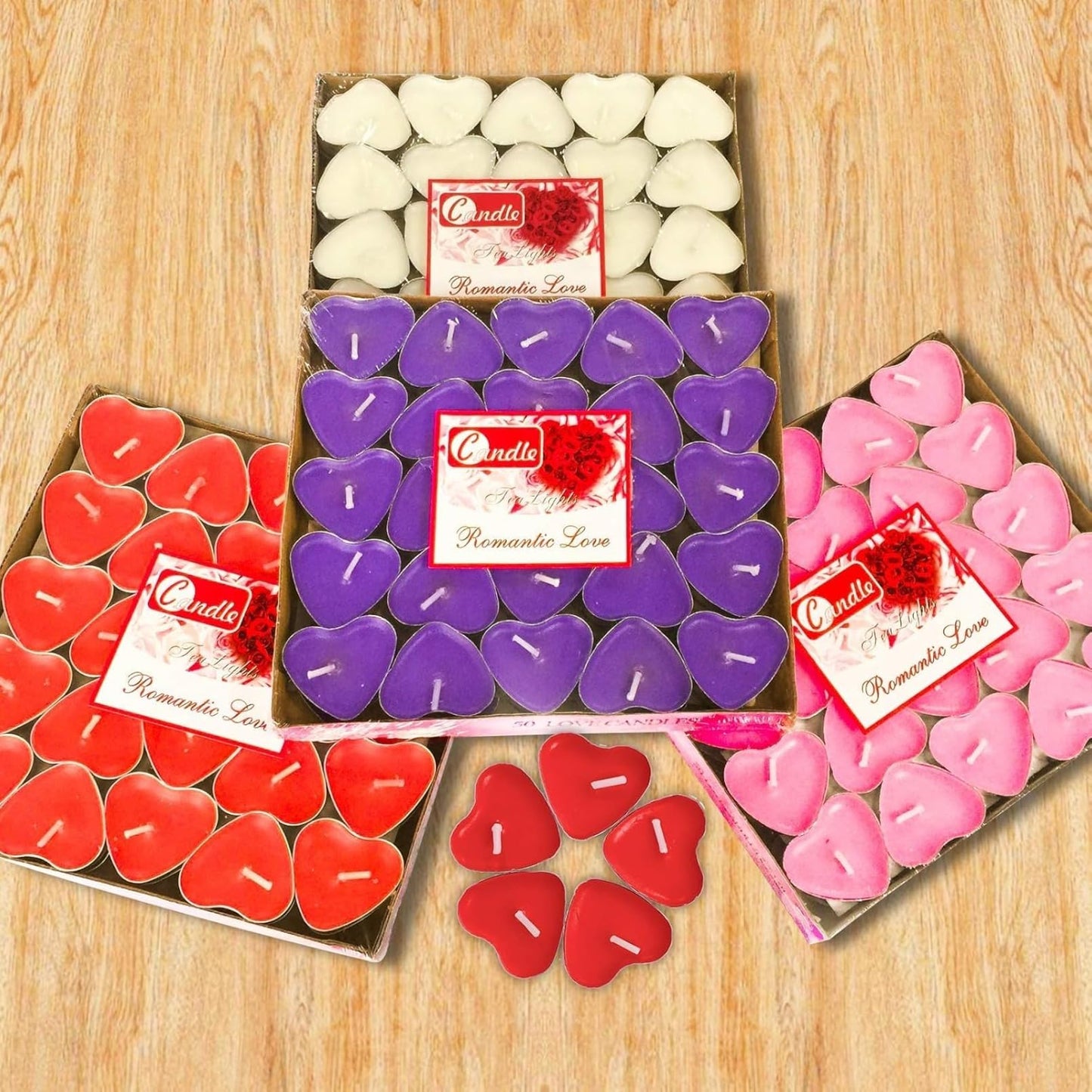 IJRPLM 50 Pack Heart Shaped Tealight Candles, Romantic Love Unscented Tea Lights Candles, Dripless & Long Lasting Smokeless, Mini Tealight Candle for Wedding Party Home Decor, White
