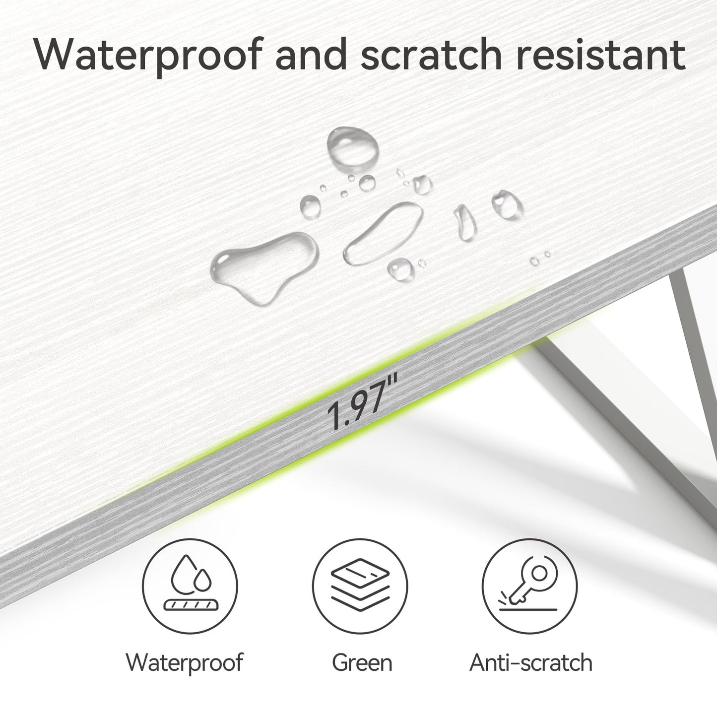 LITTLE TREE 55 Inch Large Simple Industrial Computer Desk Study Writing Table Home Office Workstation,White