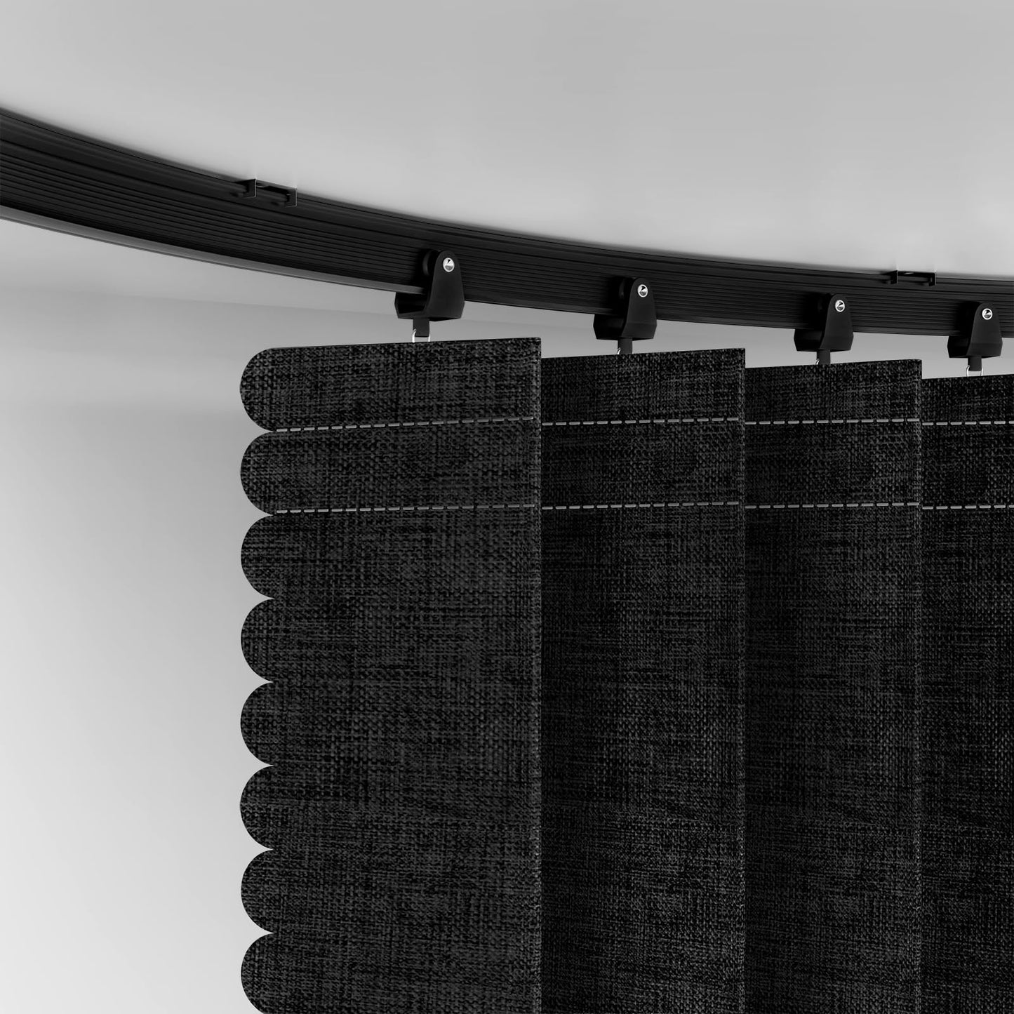 Room Divider Curtain Sets with Flexible Ceiling Track, Privacy Soundproof Curtain for Bedroom Office Patio Sliding Door(Black, W180 x L96, 1 Pack)