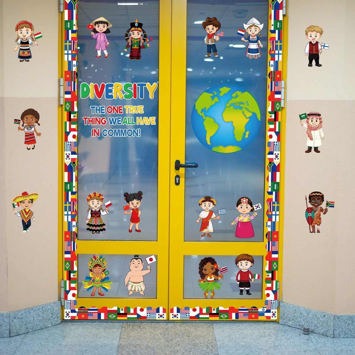 Diversity in Common Multicultural Bulletin Board Decorations Diversity Bulletin Board Decoration Earth Day Activities Educational Classroom Decor Paper Cutouts For Multicultural Classroom Decor