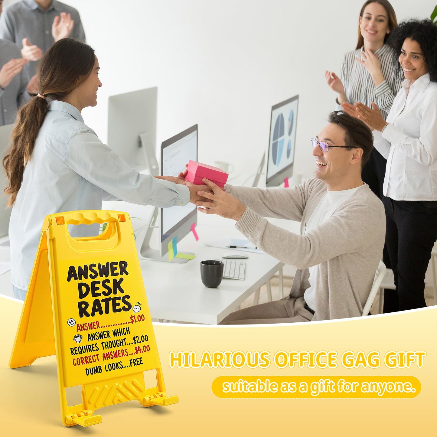 HRPHRP Office Desk Decor Desk Accessories - Funny Boss Coworker Employee Bosses Day Gifts, Cubicle Decor Gag Gifts for Women Men, Teacher Nurse Principal Appreciation Gifts, Lady Work Desk Signs