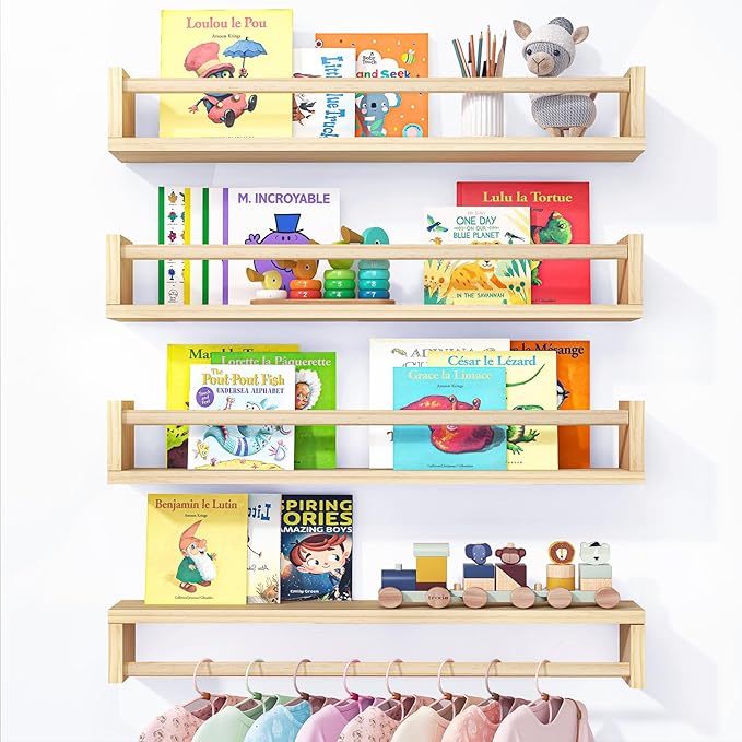 Fixwal Nursery Book Shelves, 23.6 Inch Floating Bookshelves
