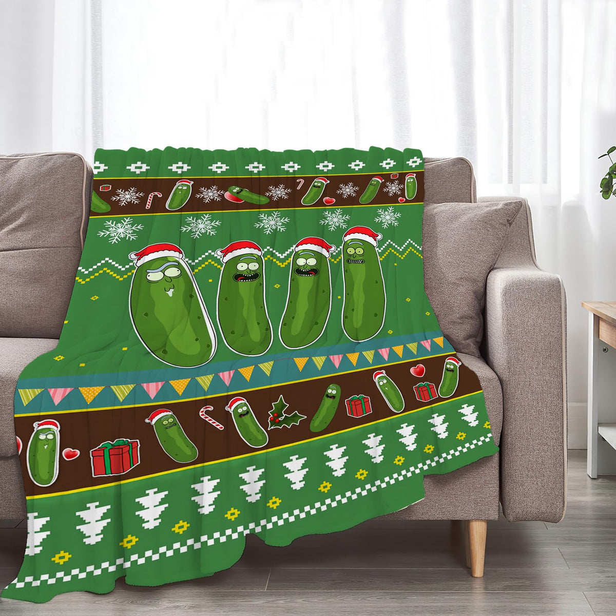 Pickle Blanket Funny Pickles Lovers Gift for Girls Boys Men Women Flannel Fleece Christmas Throw Blanket Cozy Plush Ultra Soft Fuzzy Party Blankets for Bed Couch Sofa 50"X40"