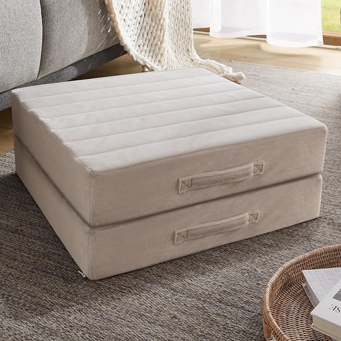Codi High Density Foam Floor Pillow 2 Sets, Large Meditation Cushions Seating