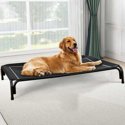 Czpalo Elevated Dog Bed, Raised Outdoor Dog Bed for Large Sized Dog, Portable Cooling Pet Cot with Breathable & Washable Mesh, Indoor & Outdoor Pet Hammock with Skid-Resistant Feet.