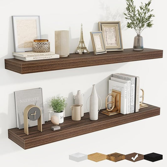 fuqing Floating Shelves for Wall, Wall Mounted Wood Floating Shelf