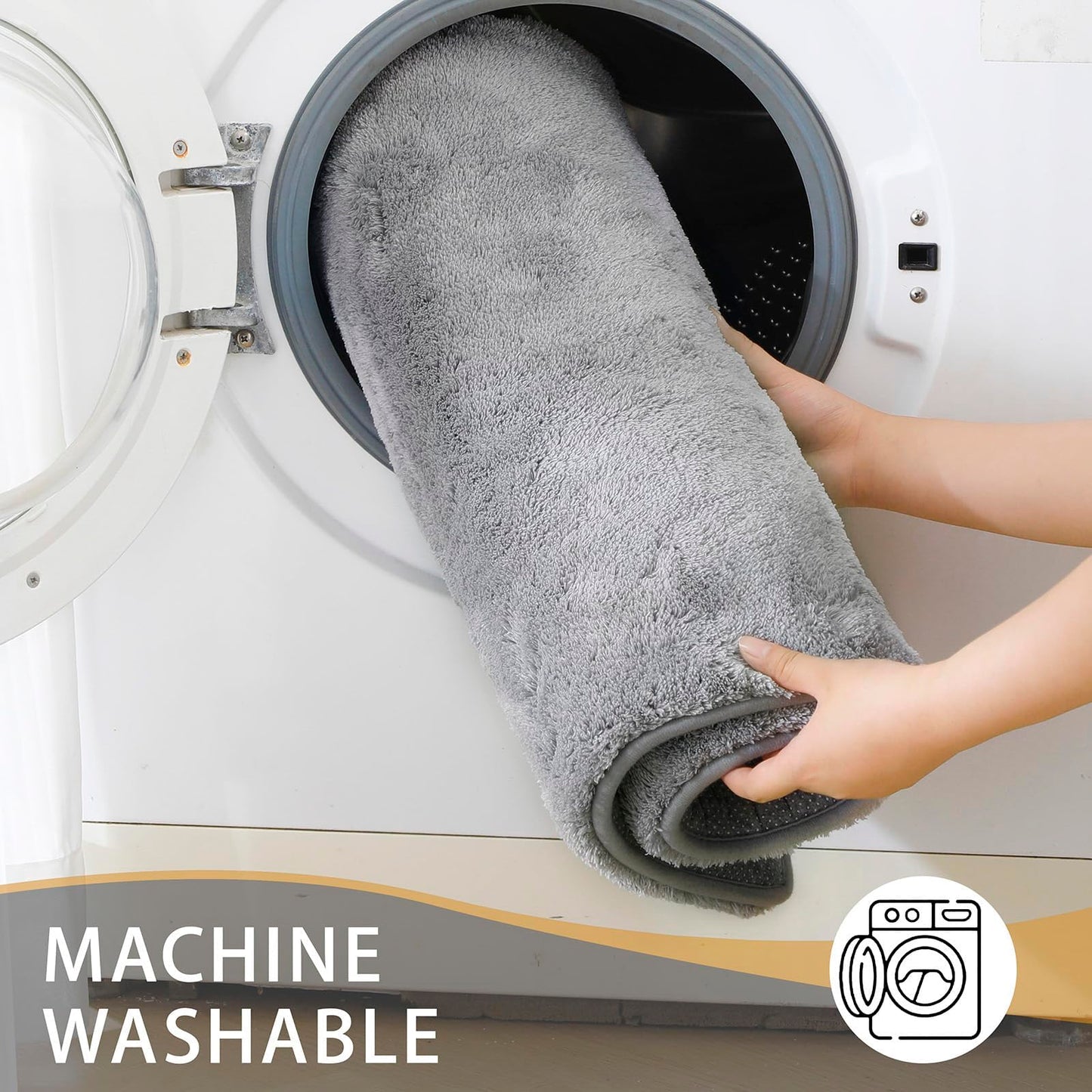 MINIDEAR Toilet Rugs 24x20 - U Shaped Dark Gray Thick Memory Foam Contour Rugs,Ultra Soft & Plush Fluffy, Non-Slip, Quick Dry, Absorbent Washable Floor Microfiber Mat for Home Decor Accessories