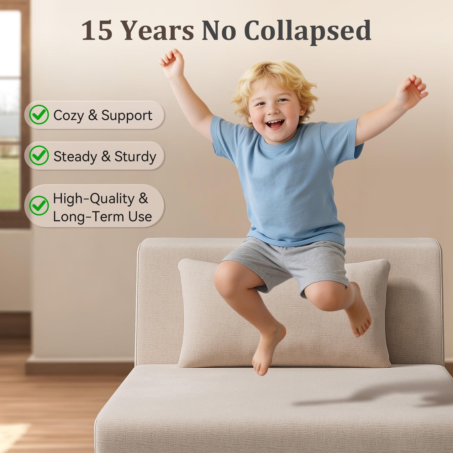 KAPEETOO Fold Out Chair Bed, Folding Sofa Bed, 3 in 1 Convertible Sleeper Chair Bed for Nap, Transformable Sofa Bed for Apartment,Dormitory,Bedroom