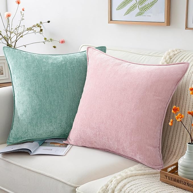 decorUhome Summer Couch Euro Sham Throw Pillow Covers 24x24 Set of 2,