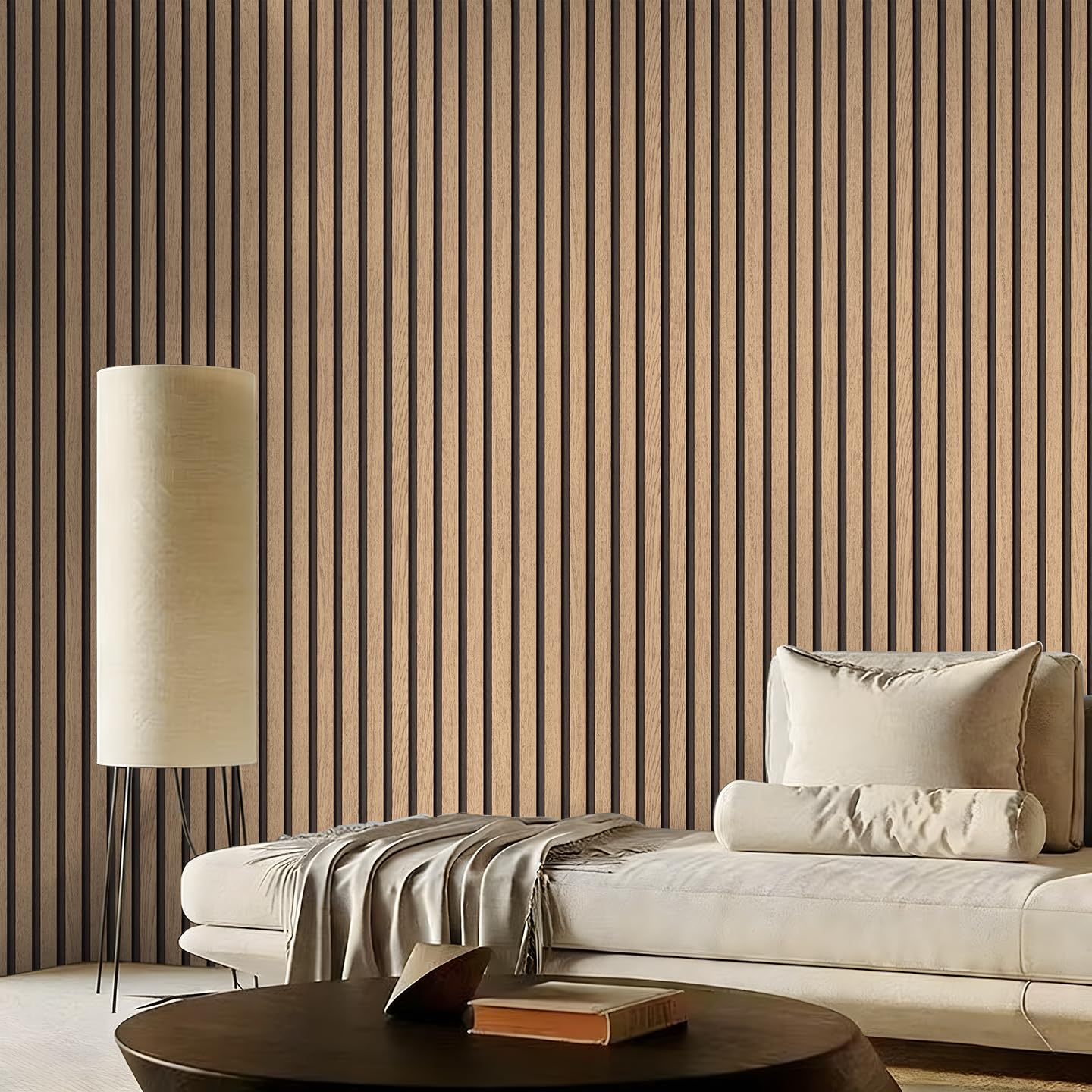 myforHD Wallpaper Peel and Stick Wood Grating Stripe Self-Adhesive Wallpaper Faux Wood Contact Paper Wood Slats Self Adhesive Wall Paper PVC Vinyl Film Removable Waterproof 17.3" x 118"