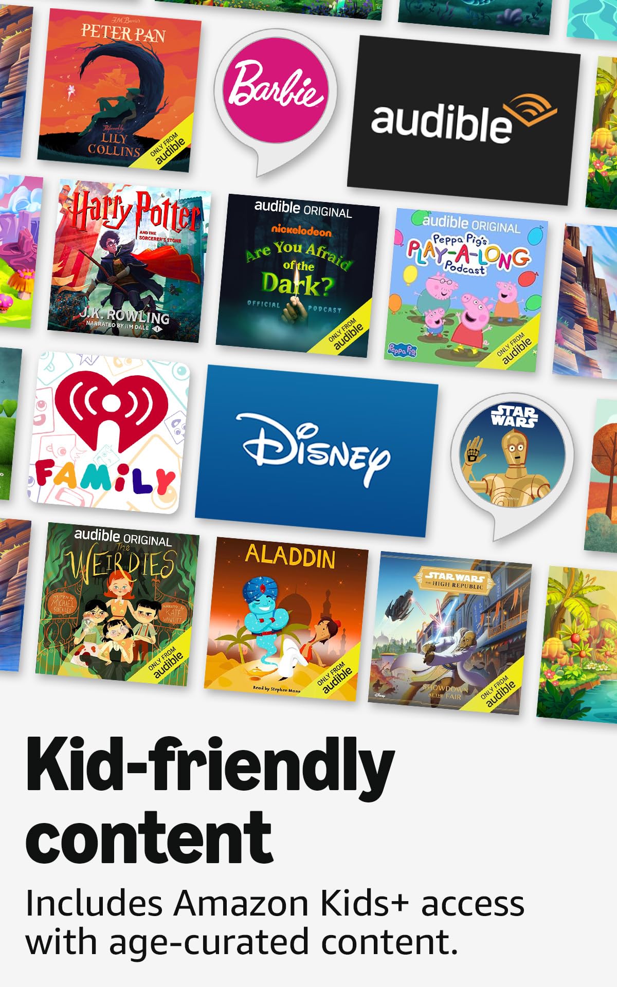 Amazon Echo Pop Kids (newest model), Enjoy age-appropriate audiobooks, interactive games and Alexa+ experiences to create and learn, Disney Princess design