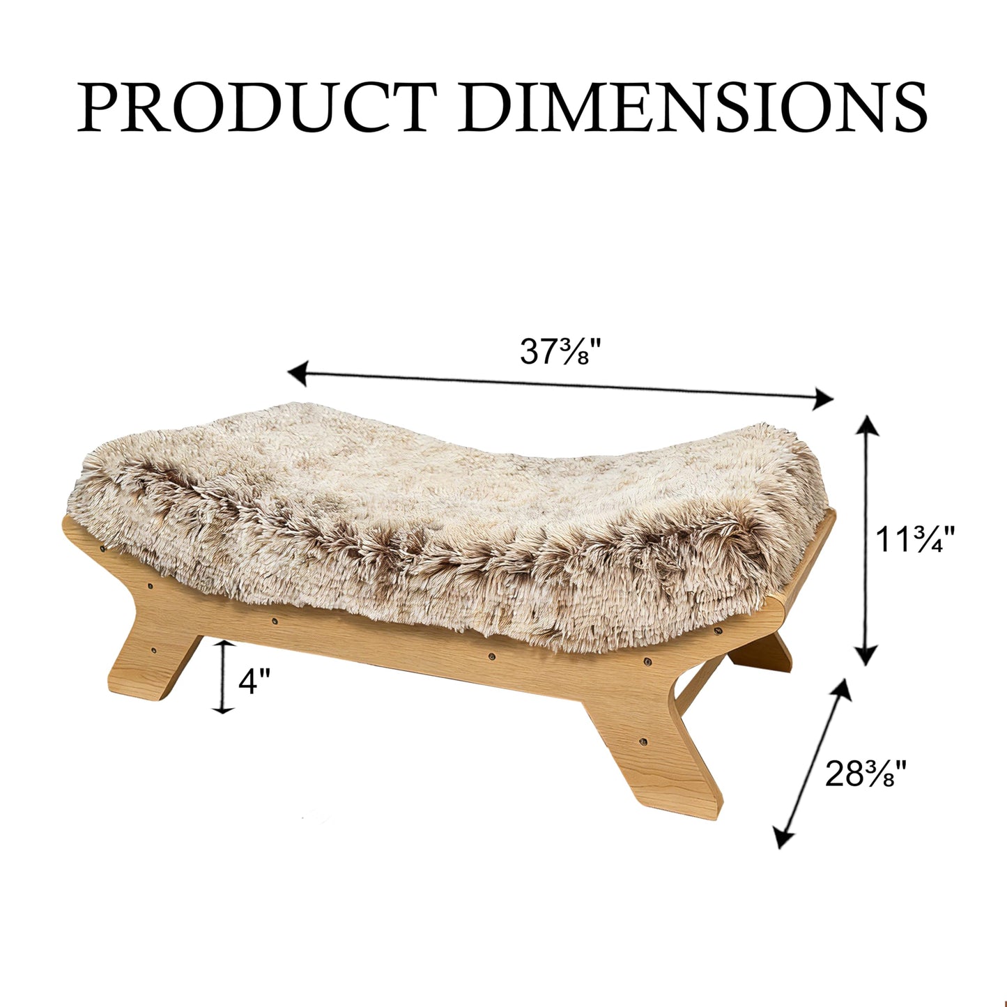 HEAVE SPROUT Elevated Dog Bed 37⅜" × 28⅜" × 11¾", Raised Wooden Large Dog Bed Frame and Mattress for Large Pets up to 80lbs