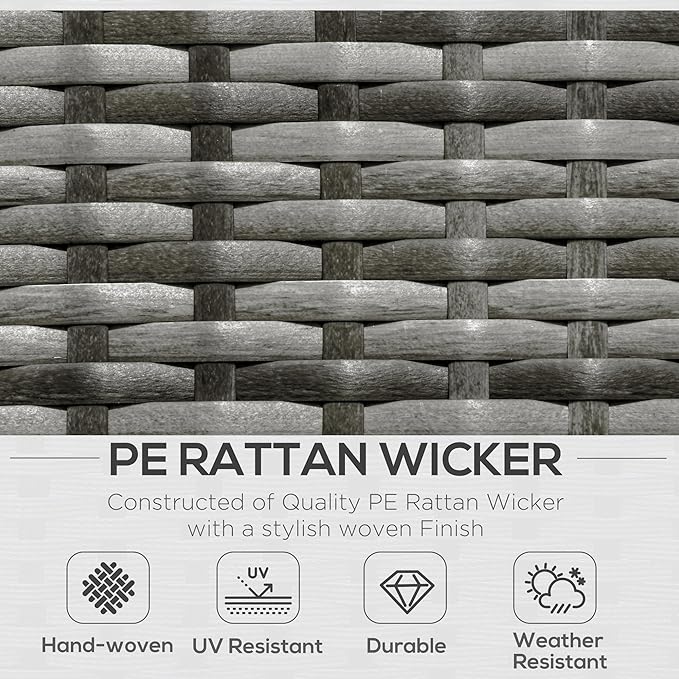 Outsunny 6 Piece Patio Furniture Set Outdoor Wicker Conversation Set All
