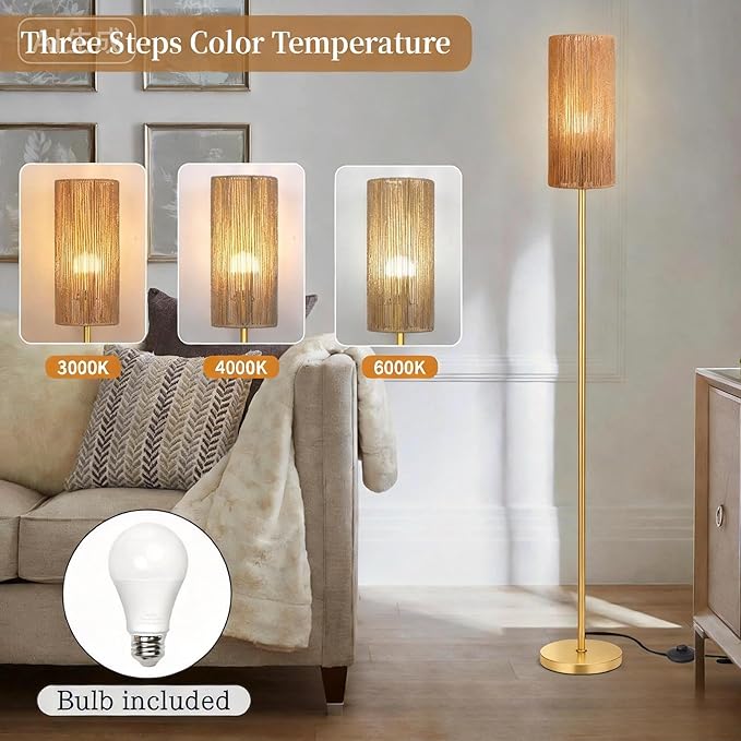 Ruiever Floor Lamp for Living Room, Farmhouse Floor lamp, Modern Standing lamp