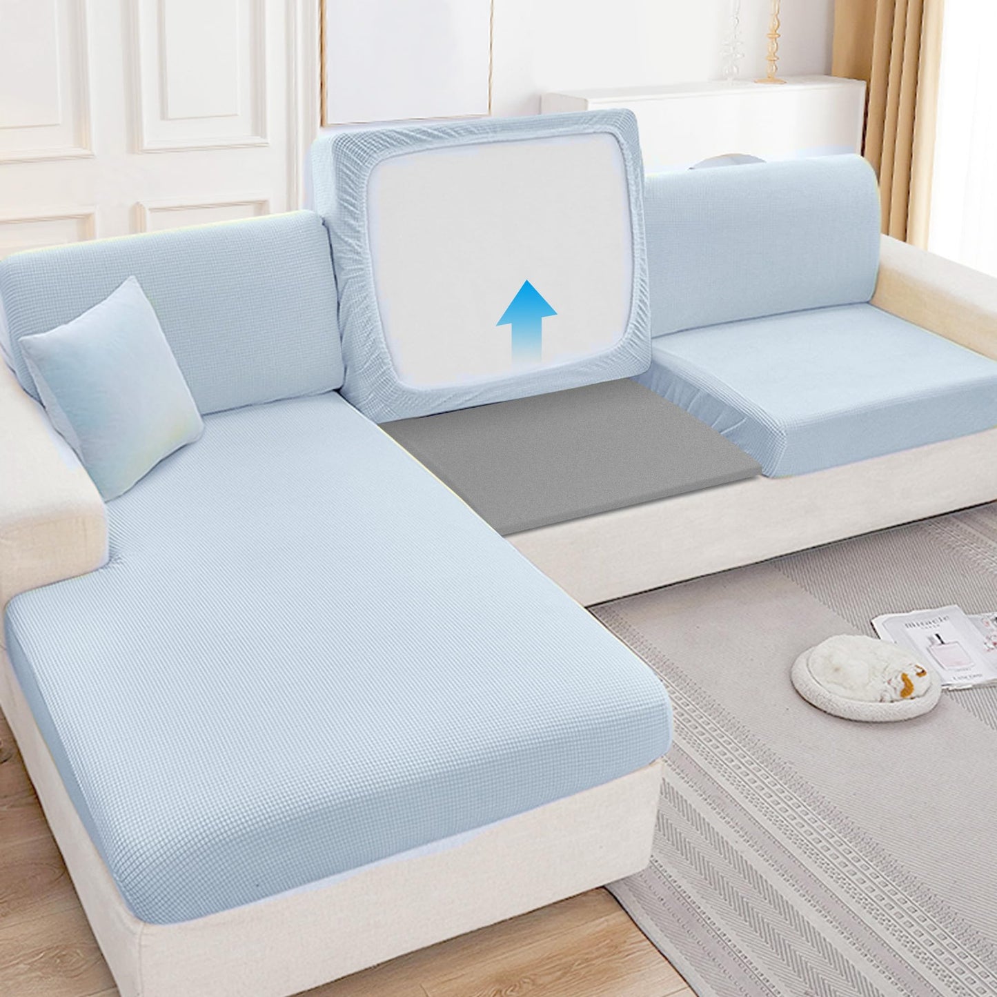 moonoom 3 PCS Couch Cushion Support for Sagging Seat - 20" x 20" High Density Curved Furniture seat Couch Sofa Cushion Support Under Cushions Sag Repair