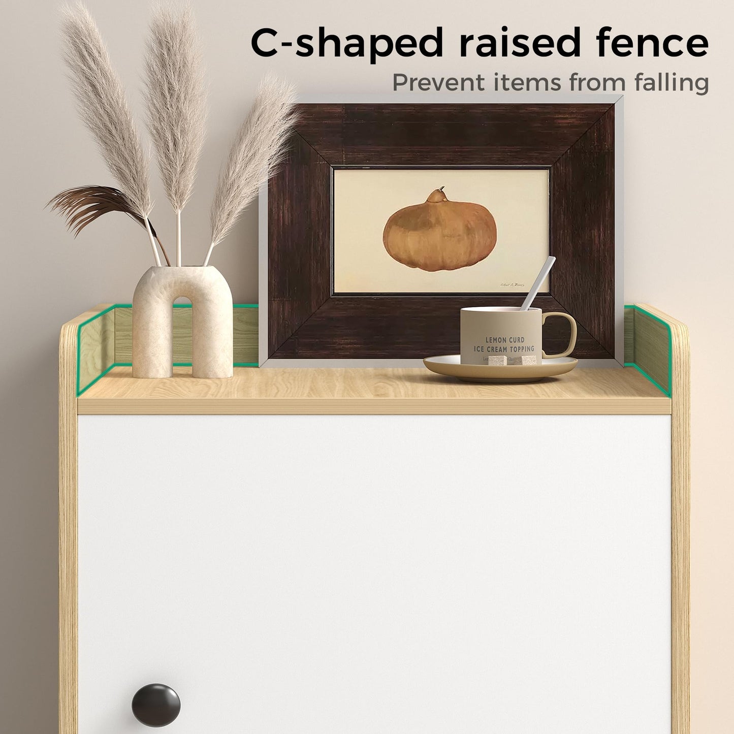 vie poetique Modern Wooden Nightstand, Durable, Elegant Design for Small Spaces, Wooden Night Stand Measuring 11.81" 15.74" 20.86", for Bedroom, Natural