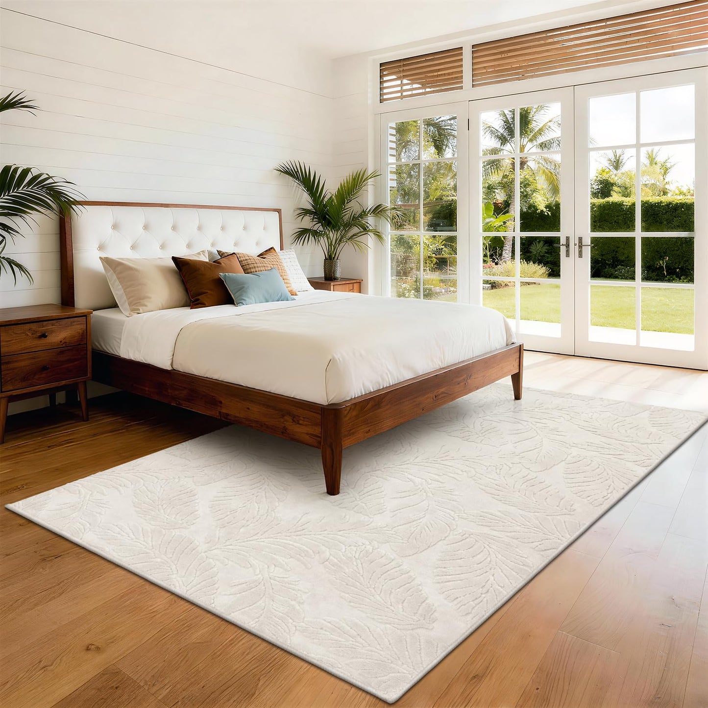 Pauwer Area Rugs for Living Room 6x9, Machine Washable Non Slip Neutral Boho Modern Rug, Soft Fluffy Carpet for Bedroom Dining Room Nursery Office Indoor Farmhouse, Beige