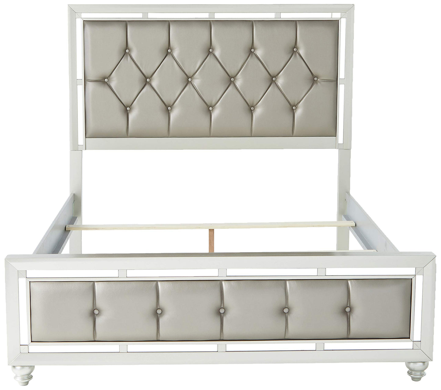 Global Furniture USA QB Riley Tufted Bed, Queen, Silver
