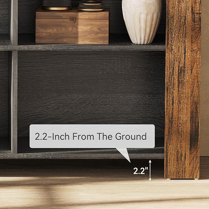 LITTLE TREE TV Stand with Storage, 63-Inch Entertainment Center with Shelves