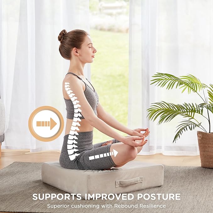 Codi Floor Cushions for Adults, Large Meditation Pillows