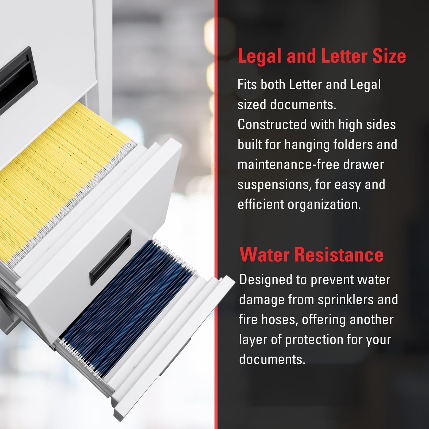 FireKing Turtle Vertical 2 Drawer Legal and Letter Fire Safe File Cabinet with Key Lock, 1 Hour Fire Rated, UL Rated & Water Resistant Home Safe, Filing Cabinet, Made in the USA, Parchment