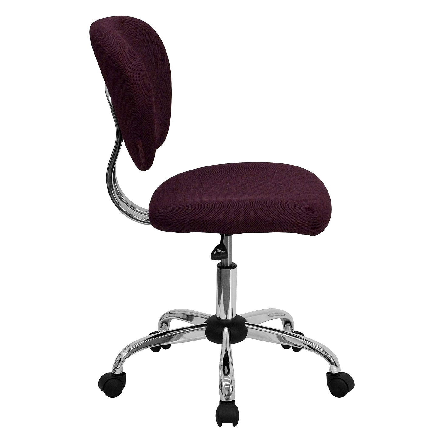 Flash Furniture Beverly Mid-Back Burgundy Mesh Padded Swivel Task Office Chair with Chrome Base