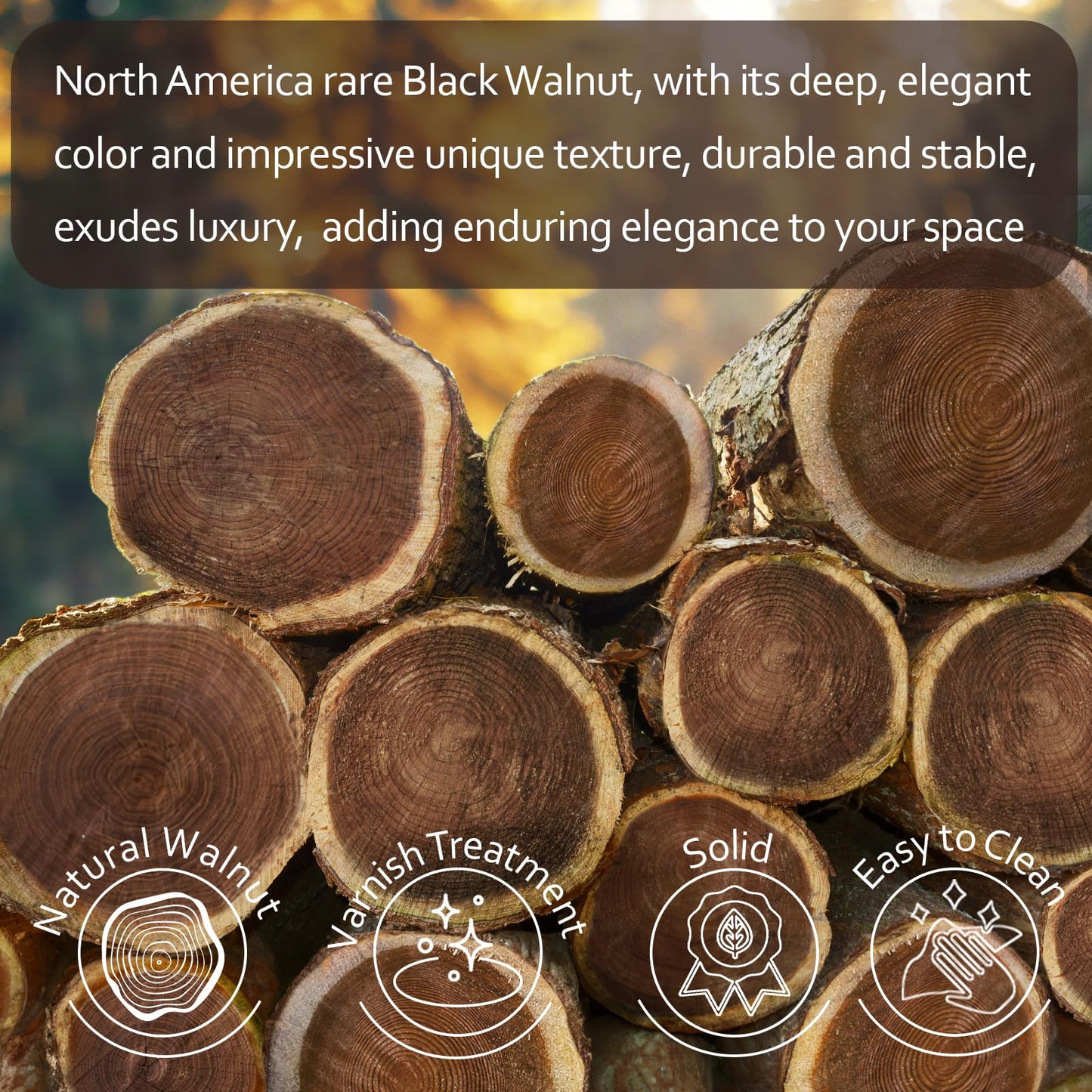 MAPRIAL Wood Coasters Set of 4 with Holder, 4 Inch 100% Natural Walnut Wooden Drink Coasters for Housewarming Gifts New Home, Gifts, Wedding, Coffee Table, Office, Home Decor, Bar, Christmas