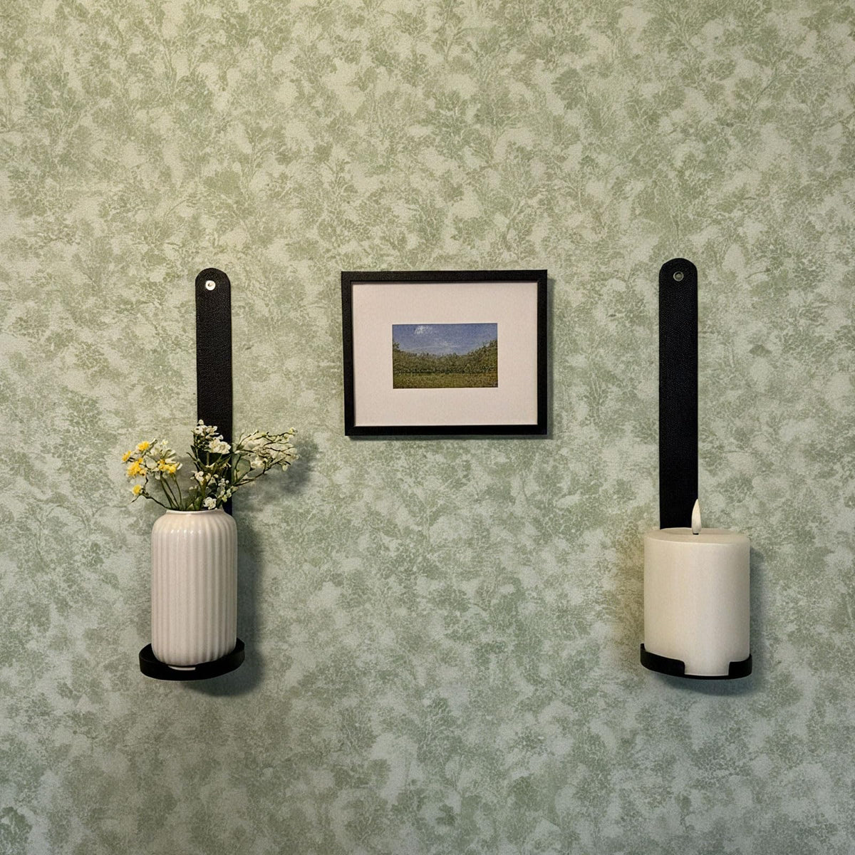 AimtoHome Black Wall Candle Sconces Set of 2, Cast Iron Wall Mounted Candle Holders, Multi-Purpose Farmhouse & Minimalist Modern Decor for Living Room, Hallway