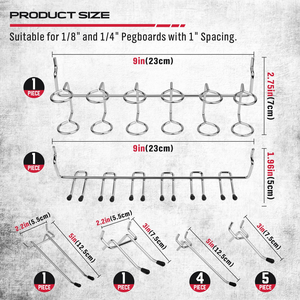 Ultimate 121-Piece Pegboard Hooks Set, Pegboard Accessories with Metal Hooks, Durable Peg Board Organizer Accessories, Pegboard Bins, Peg Board Tool Utility Hooks