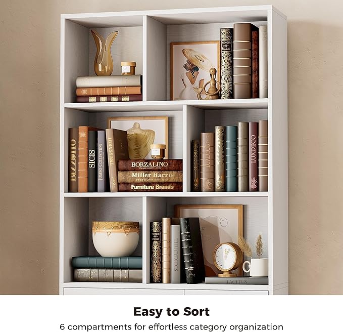IRONCK Bookshelf, 70.9 Inch Tall Bookcase, 3-Tier Bookshelves