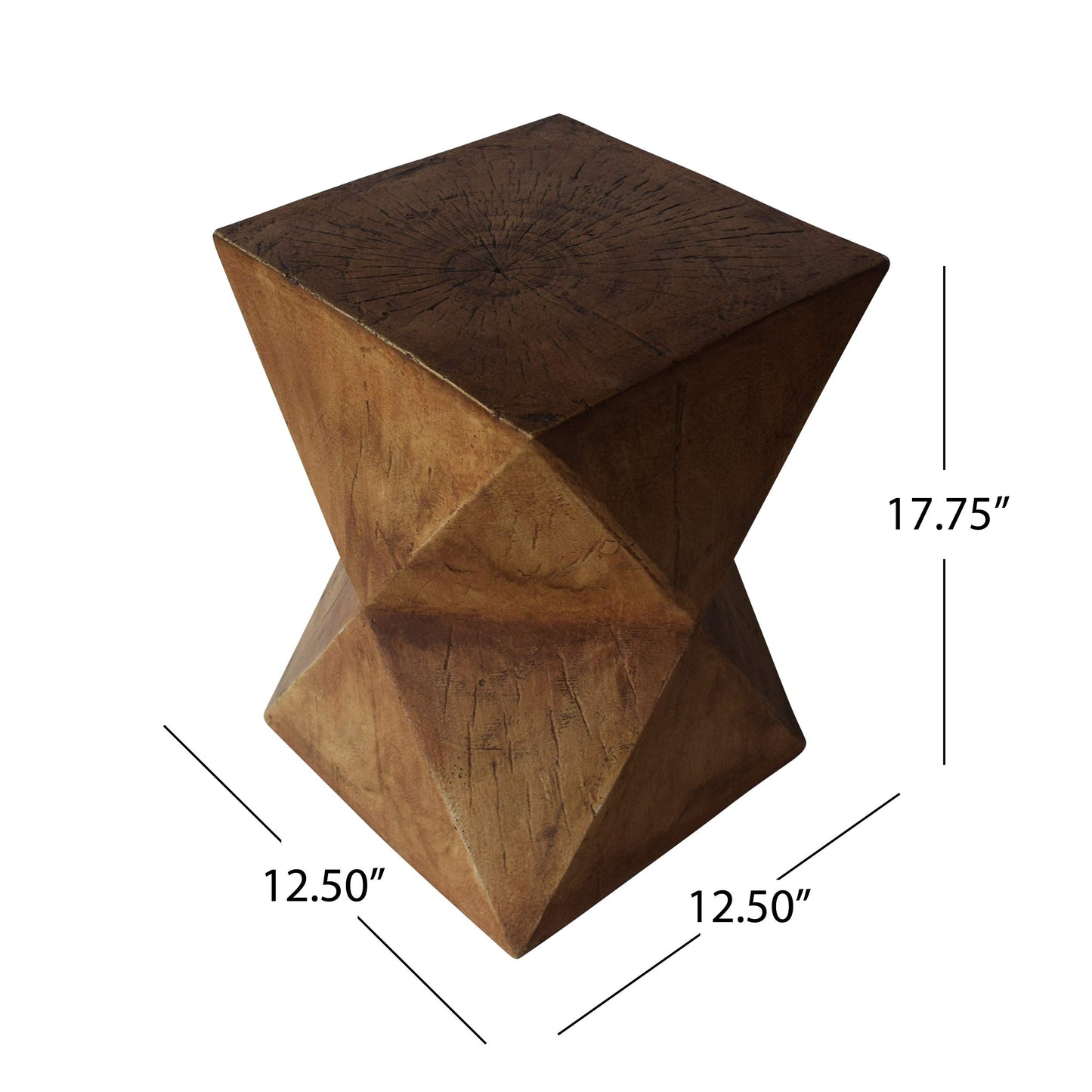 Christopher Knight Home Manuel Light-Weight Concrete Accent Table, Natural, 12.5D x 12.5W x 17.75H in