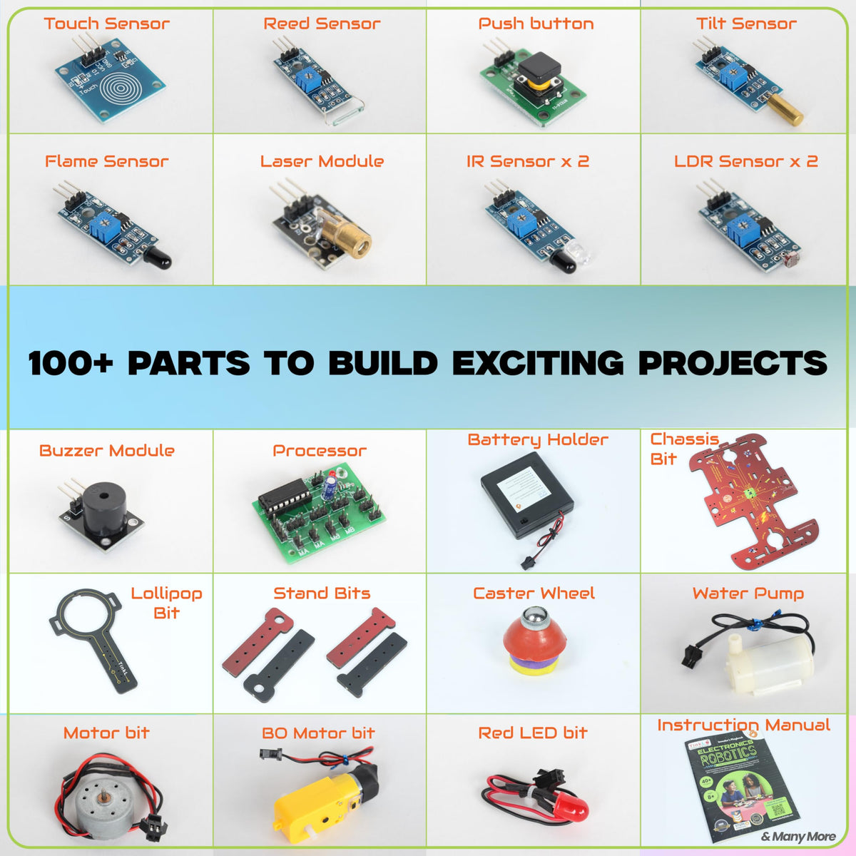 ButterflyEdufields 40in1 STEM Robotics Kits for Kids 8-12 Years | DIY Robots Projects for Kids with Electronics Board & Sensors | Best Educational Homeschooling Gift for 8 10 12 Years | 100+ Parts