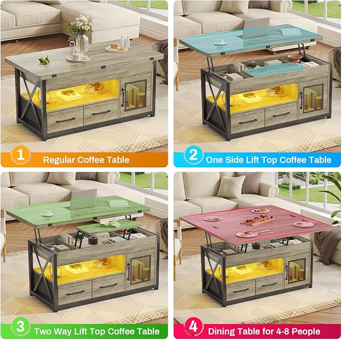 Itaar 40" Lift Top Coffee Table, 4 in 1 Coffee Tables