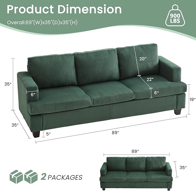 YOUDENOVA Sofa, Modern Comfy Couches
