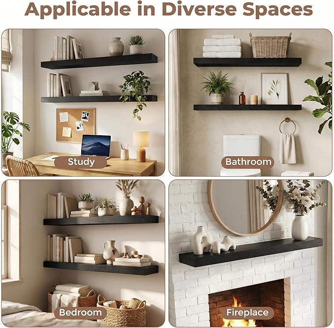 FLYJOE Floating Shelves for Wall, 48 Inch Floating Shelves Set of 1, Kitchen
