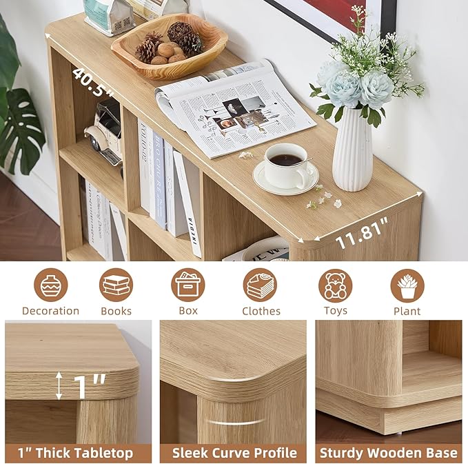 Joaxswe 9 Cube Storage Book Shelf, Modern Floor Standing 3-Tier Cubby Bookcase