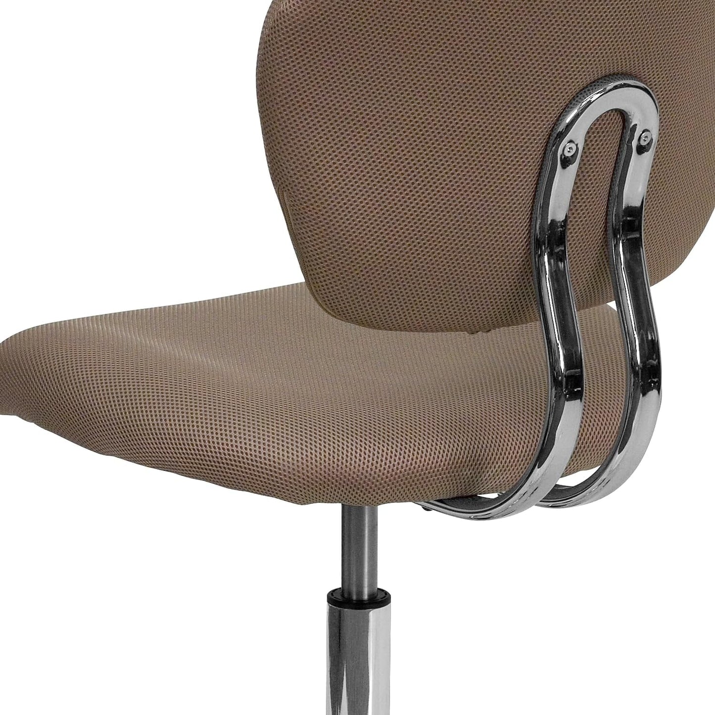 Flash Furniture Beverly Mid-Back Coffee Brown Mesh Padded Swivel Task Office Chair with Chrome Base