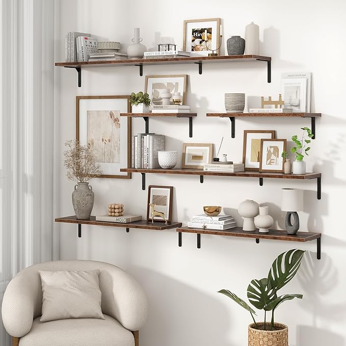 Fun Memories Deep Floating Shelves, 36W x 8D Floating Shelves Set of 2