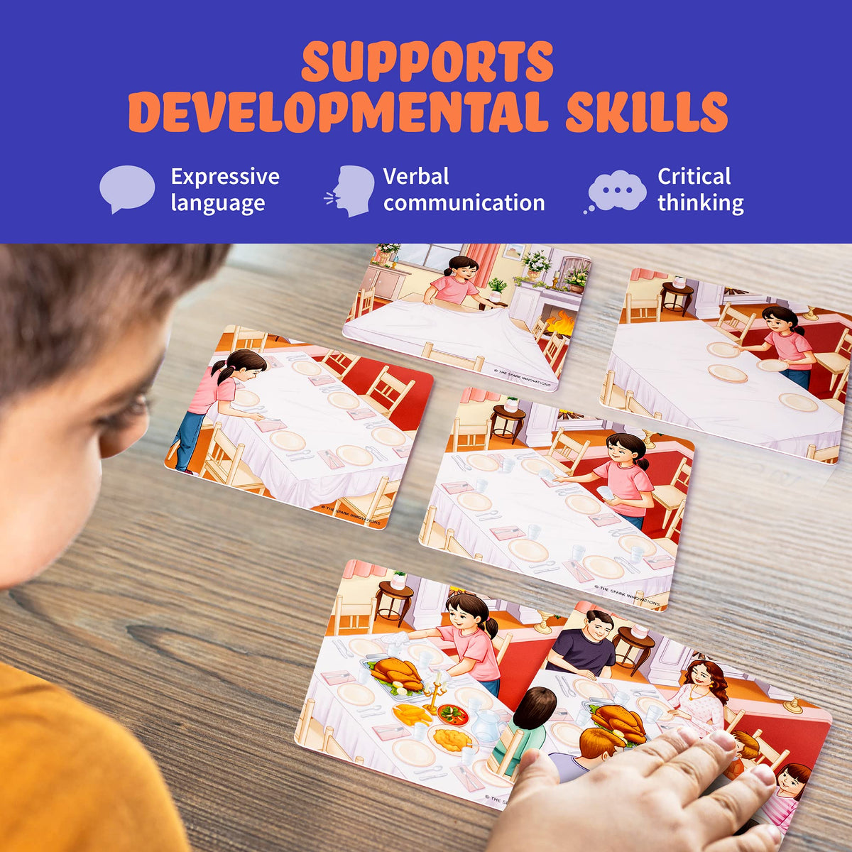 SPARK INNOVATIONS Holiday Tell A Story Cards, Sequencing Game, Speech Therapy Materials, Autism Game, ABA Therapy Materials, Social Skills Games, ESL, ELL