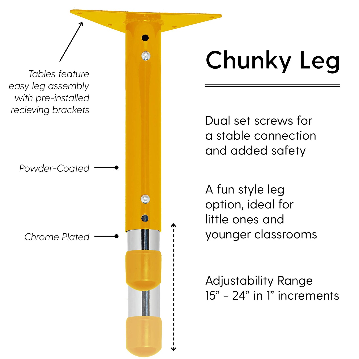 Factory Direct Partners 10087-MPYE Kidney Activity School and Classroom Kids Table (48" x 72"), Toddler Legs, Adjustable Height 15-24" - Maple Top and Yellow Edge
