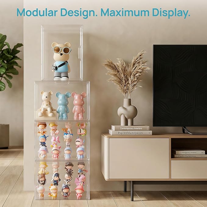 Vtopmart 1 Pack Acrylic Display Case, Stackable Figure Display Case