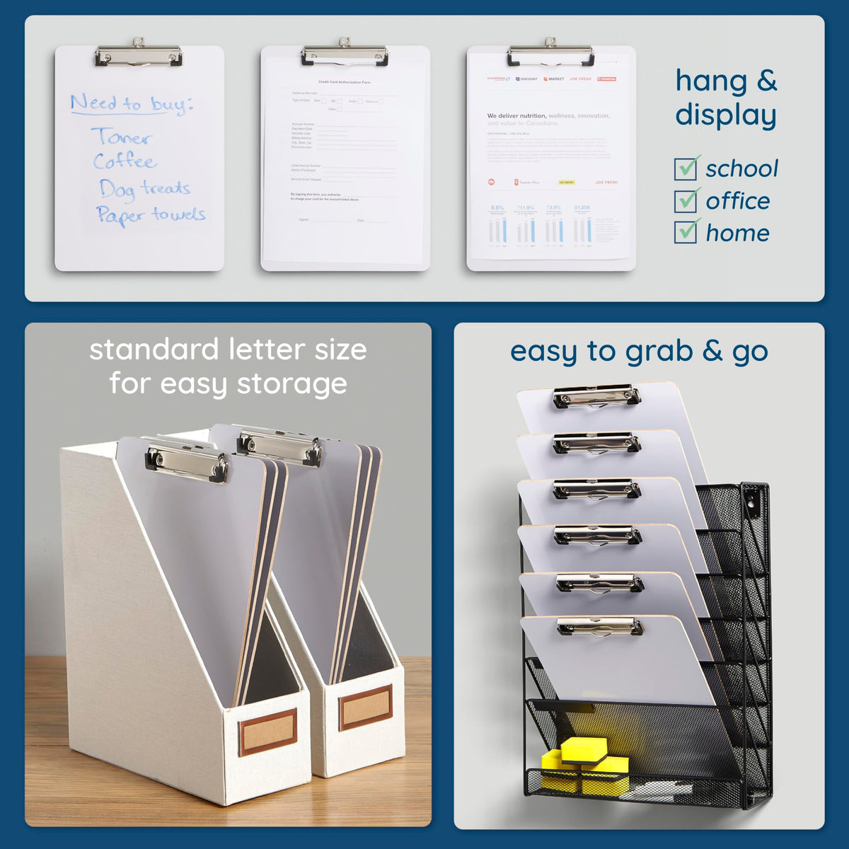 Blue Summit Supplies 30 Pack Dry Erase Clipboard, Whiteboard Clipboard for Classroom, White Board with Front Surface and Low Profile Clip, Designed for Classroom and Business Use