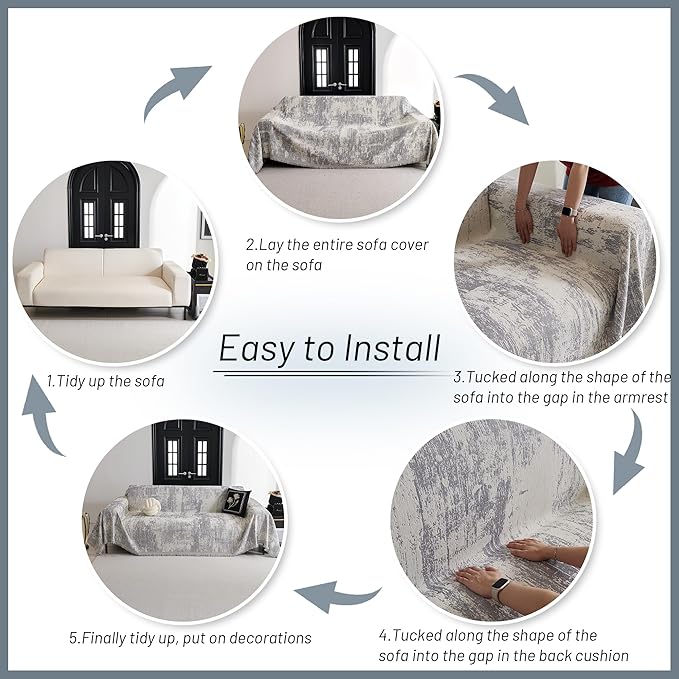 MYSKY HOME Couch Cover for Sectional Sofa Set Furniture Sofa Cover Washable for